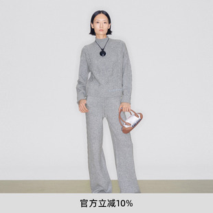 新款 echo2025冬季 小高领羊毛套头针织衫 直筒休闲长裤 lost 套装