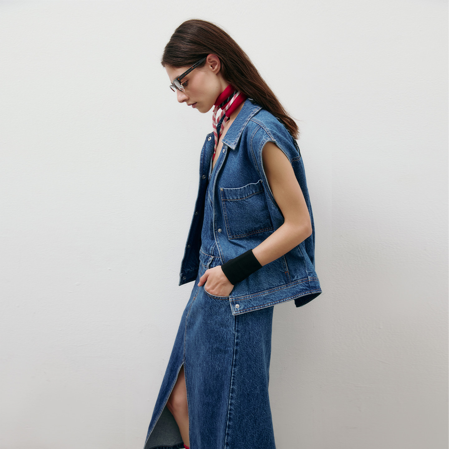 毕雯珺同款lost in echo春夏时尚户外工装风大口袋牛仔马