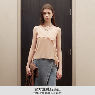 精致烫钻雪纺气质V领活片吊带背心上衣女 echo春夏个性 lost