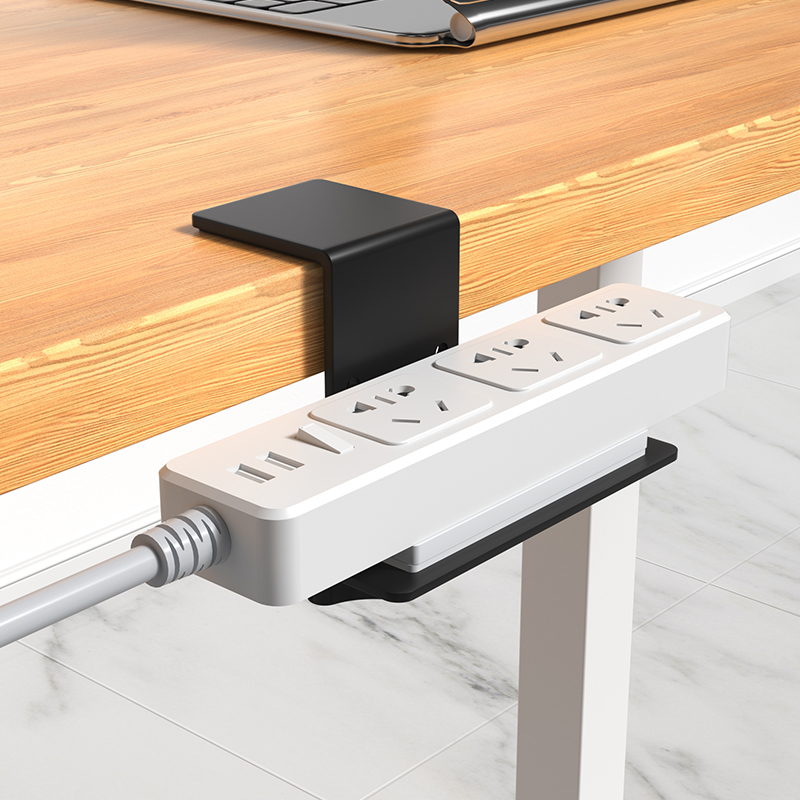 桌面插排固定器桌边插座免打孔固定可夹式办公桌电脑桌插排固定夹