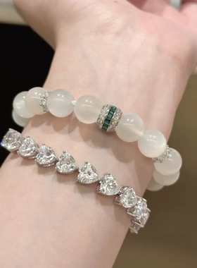 柏诗艾菲马达加斯秘境之美粉荔枝白月光女神水晶手串新中式手链