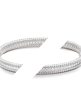 柏诗艾菲高品质5A锆石手镯v金珠珠满钻手镯不掉色饰品高品质