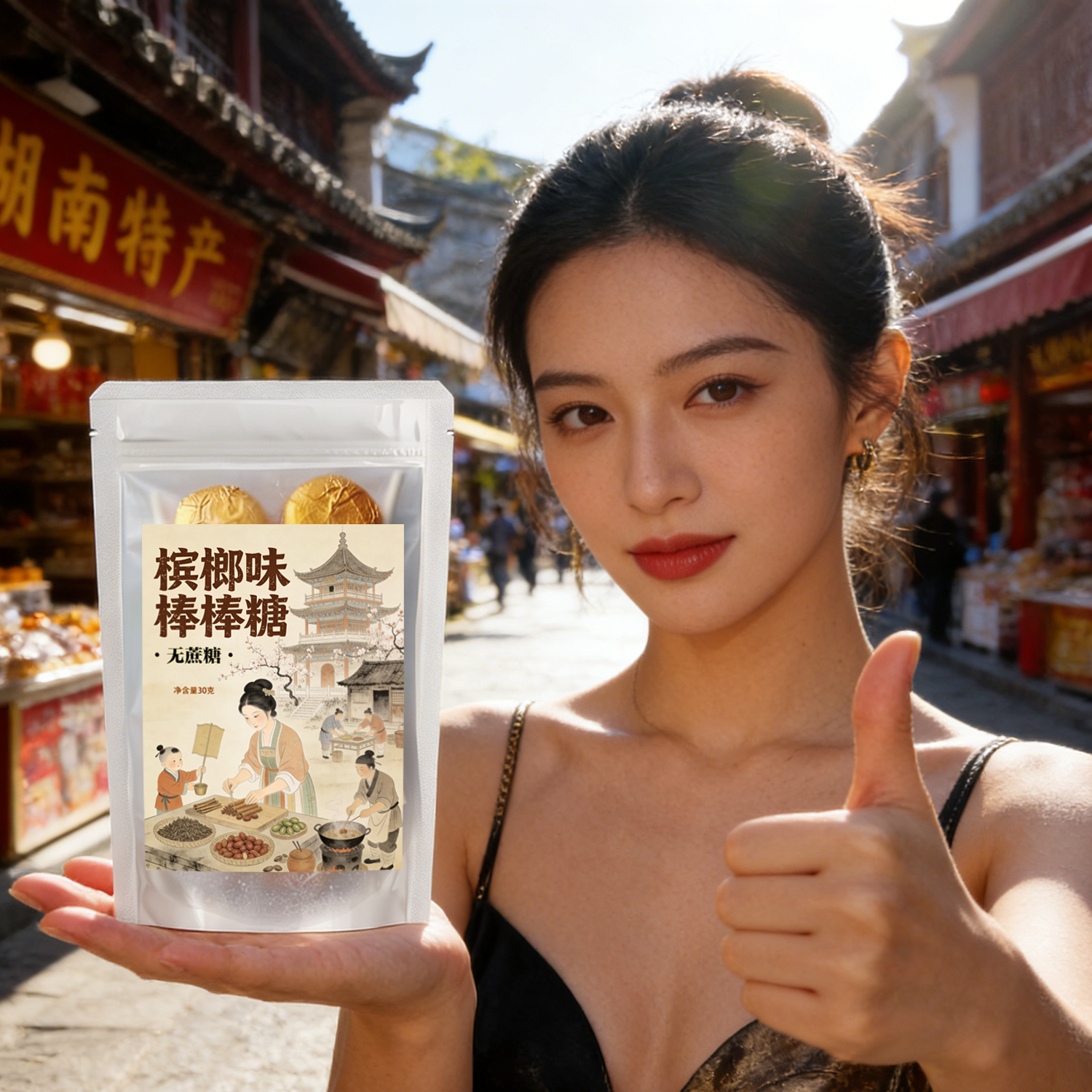 学生零食槟榔味棒棒糖槟榔替代品戒槟榔桂子油肉桂糖健康不伤口腔