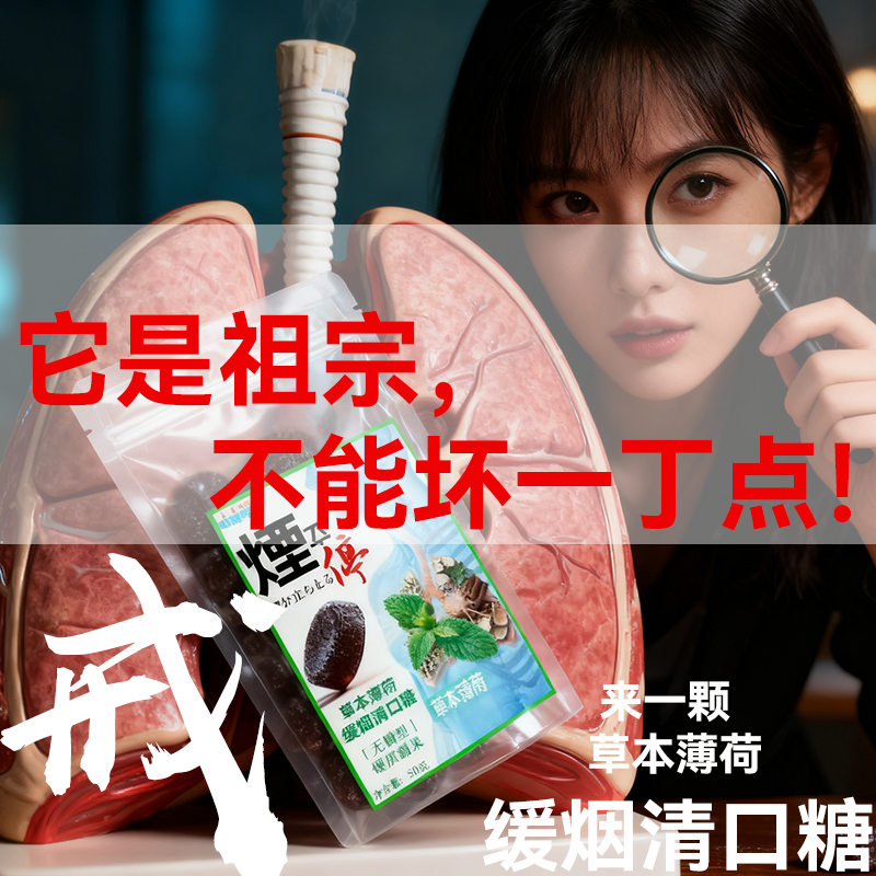 烟立停戒烟清肺糖戒烟神器解馋小零食清嗓子喉咙痛无糖薄荷润喉糖