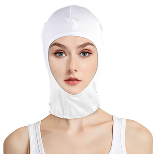 护脖包头透气帽子男女同款防掉发松紧白色头套食品加工厂高弹内帽