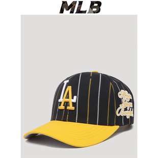 mlb棒球帽男女款秋冬弯檐圆顶LA鸭舌帽道奇队ins网红潮牌嘻哈帽子