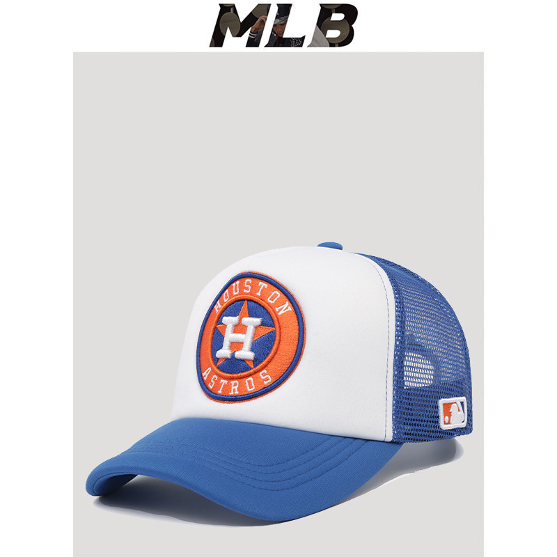 mlb网帽帽子夏季男女逛街弯檐鸭舌帽休闲专柜正品百搭H字母棒球帽