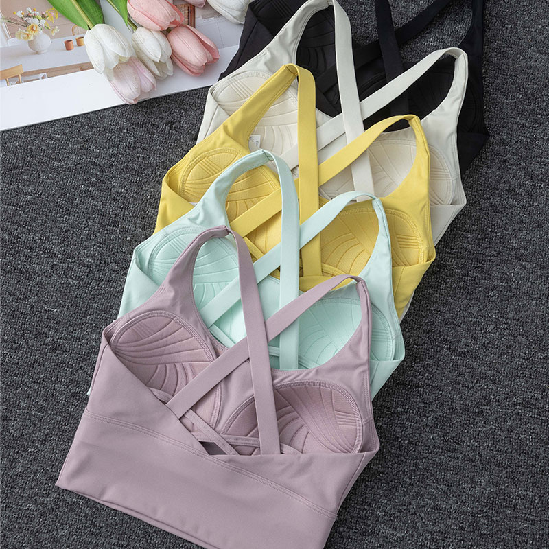 跑步运动内衣女高强度防下垂文胸健身防震训练美背上衣瑜伽服套装