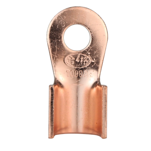 开口铜鼻子OT圆型铜接头国标加厚电瓶接线耳紫铜镀锡裸铜接地端子