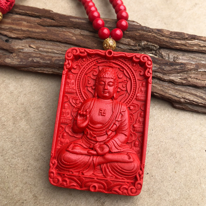 朱砂阿弥陀佛生肖狗猪守护神本命佛吉祥物吊坠男女平安握运势项链