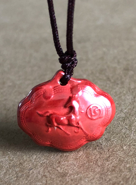 朱砂十二生肖马吊坠女男随身婴儿童小孩如意锁娃娃小款骏马挂件