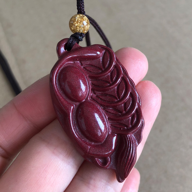 紫金砂朱砂福运相连吊坠天然高含量一夜暴富金枝玉叶生财随身挂件