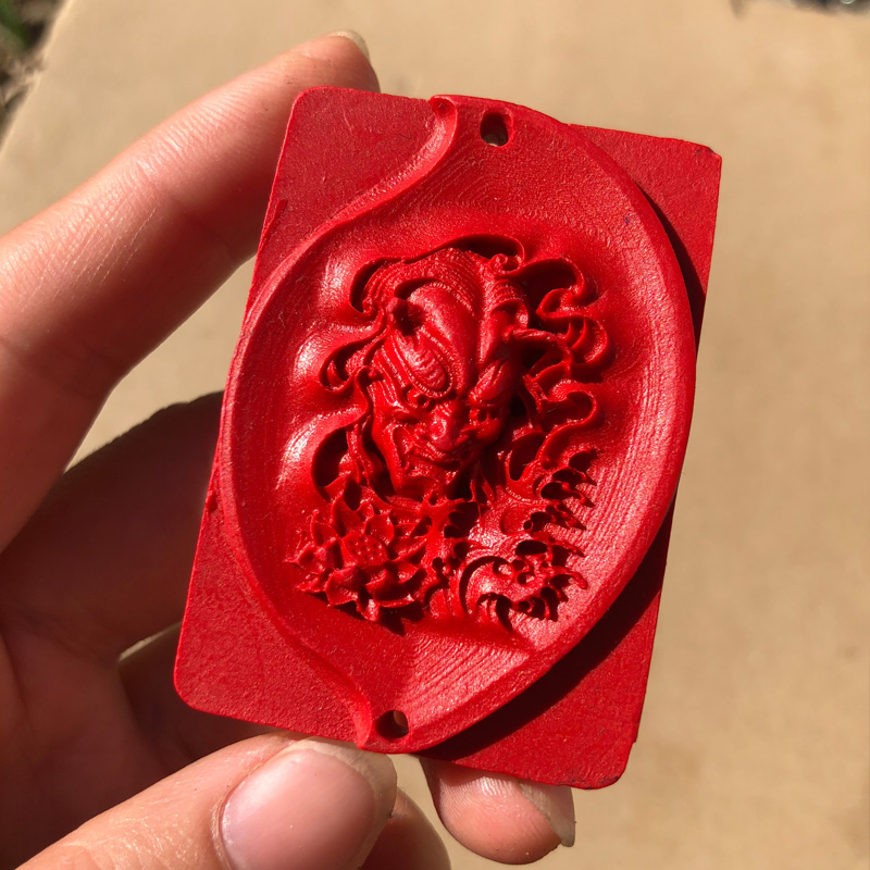 原色朱砂罗汉吊坠男女款平安莲花净尊者解众生随身方款佛公挂件