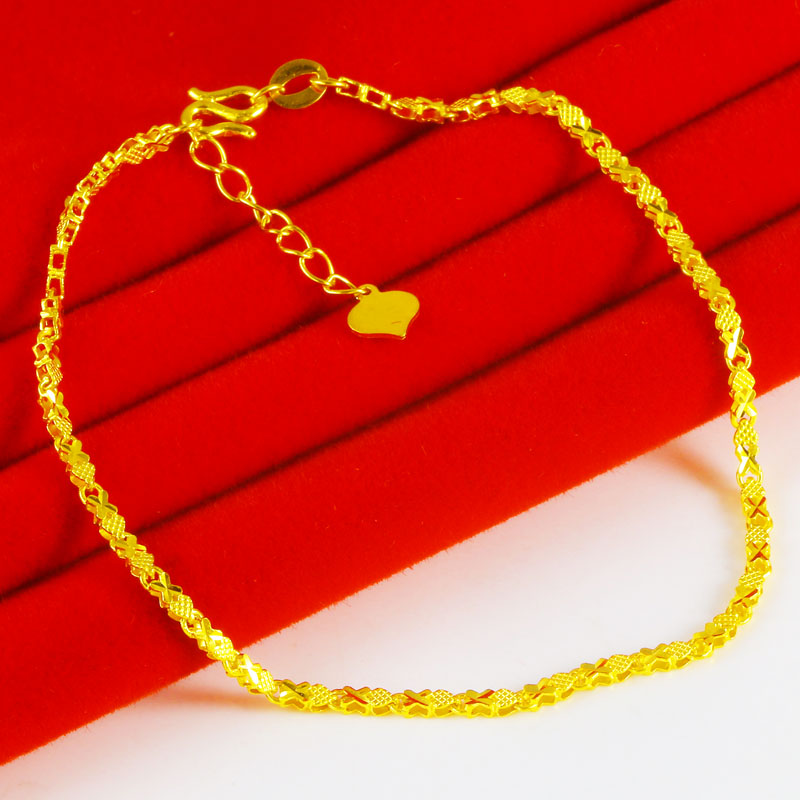 黄金手链9999足金女款真金手镯小鱼链美妆链纯金首饰按克送礼