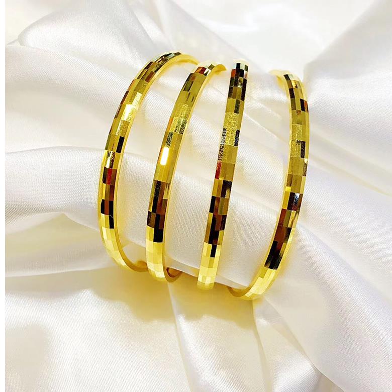 5D硬金黄金镭射手镯马赛克手镯手链999足金时尚简约手镯子女送礼