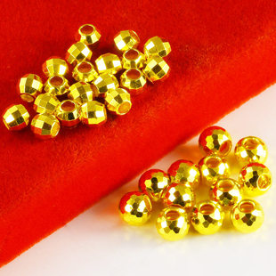 黄金转运珠散珠子9999足金纯金裸珠真金硬金单个串手编编项链配件