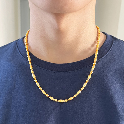 黄金项链9999足金链子全家福男士女款素金纯金首饰真金按克重