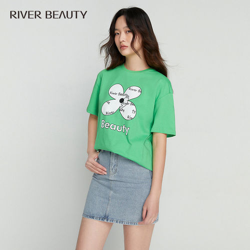 【柳哥优选】RB 甜酷夏季新款简约印花时尚休闲T恤 QT22219111