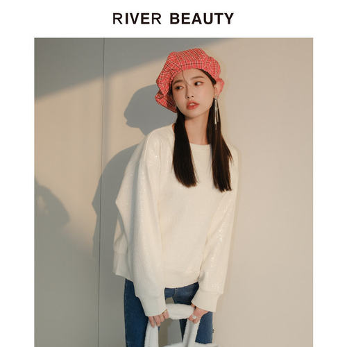 【柳哥优选】RB 甜美时尚卫衣品牌新款高级感亮片上衣 QW21339684