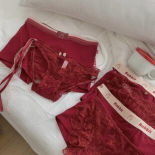 情侣内裤一男一女红色本命年结婚婚庆三角裤情人节礼物性感过年穿