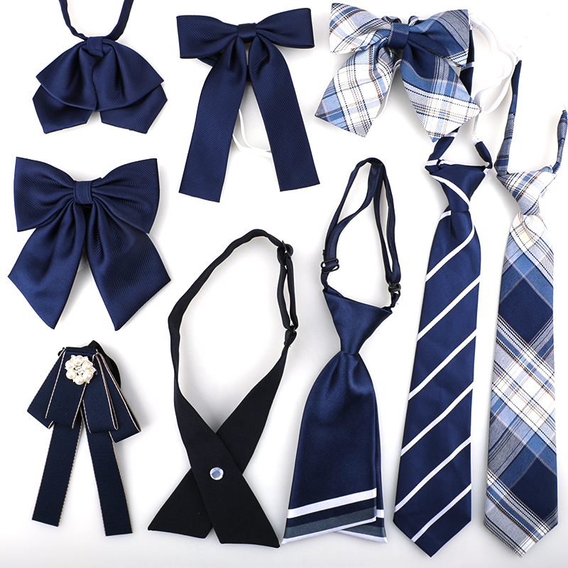 龙安豪领结包邮蓝色涤丝韩版色织