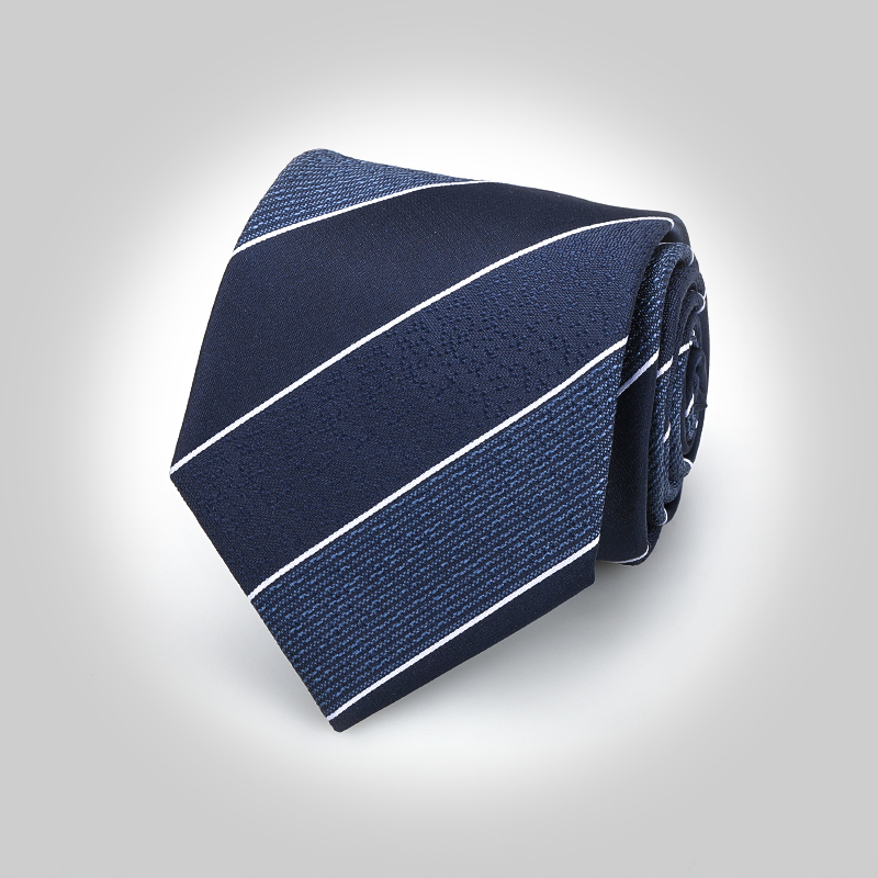 龙安豪色织涤丝商务条纹领带包邮