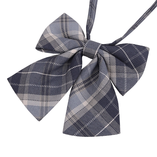 jk女领花学院风蝴蝶结日系格子黑灰色领结毕业飘带衬衫配饰小领带