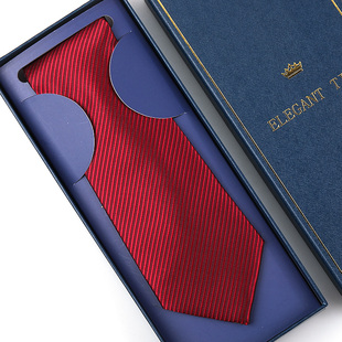 酒红时尚经典正装商务领带红色拉链新郎结婚韩版免打条纹领带礼盒
