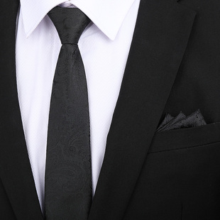 黑色腰果商务男女领带正装 懒人免打条纹领带 黑色拉链新郎结婚韩版