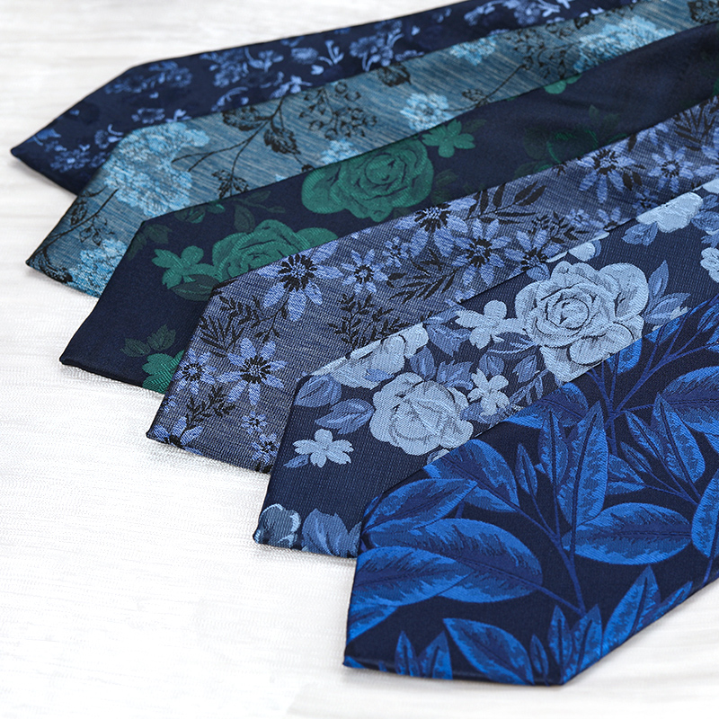 港风复古中国风花纹8cm手打领带