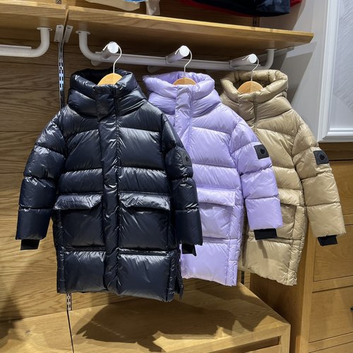 水孩儿童装儿童羽绒服长款连帽男女2023年冬季面包服加厚保暖外套