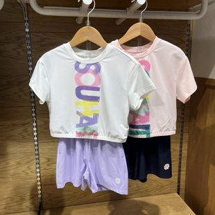 正品水孩儿女童套装夏季23新款儿童两件套防晒UPF40+凉感短衣短裤