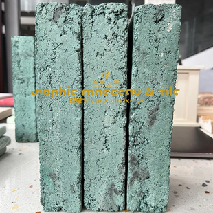 抖音同款艺术浇筑板砖块绿色夯土砖背景浇筑板背景墙复古墙砖