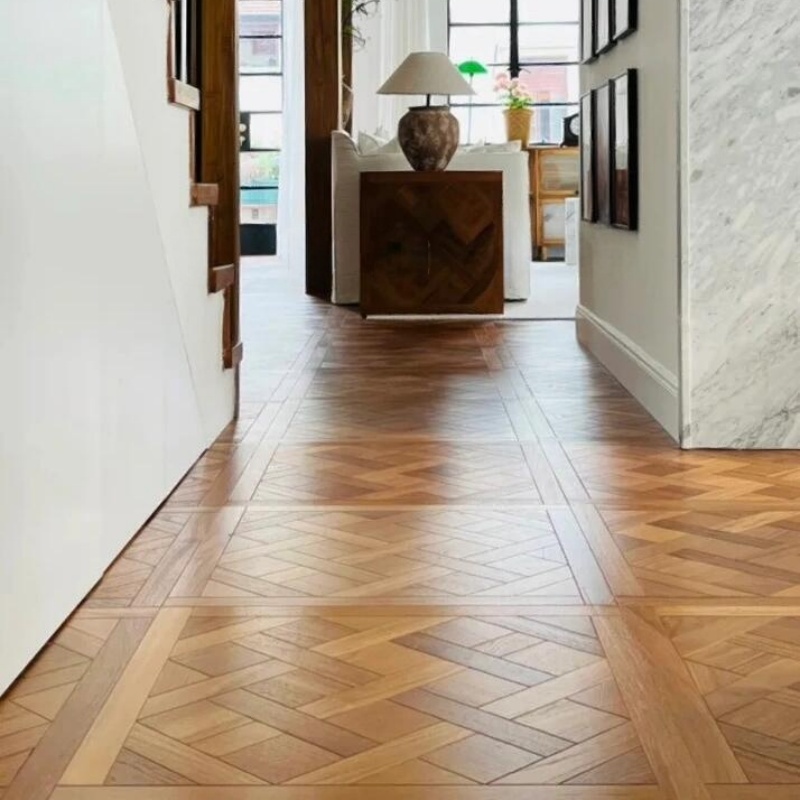 法式复古风拼花木纹瓷砖客厅卧室餐厅仿木纹瓷砖防滑地砖