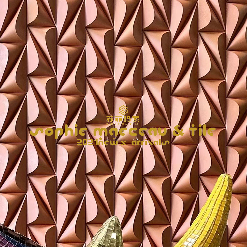 3D立体水泥砖肩软包凹凸造型异型手工砖奶茶咖啡厅客餐厅墙