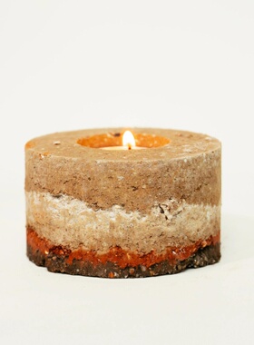 复古手工定制夯土砖块烛台客厅卫生间房间装饰摆件商业咖啡厅书店