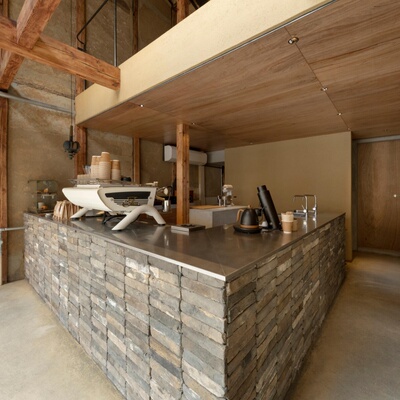 手工定制粗粝肌理夯土泥砖环保背景墙地面吧台隔断装饰酒店民宿