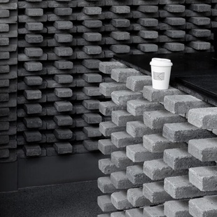 混凝土手工定制粗粝肌理夯土砖环保背景墙吧台隔断装饰酒店民宿