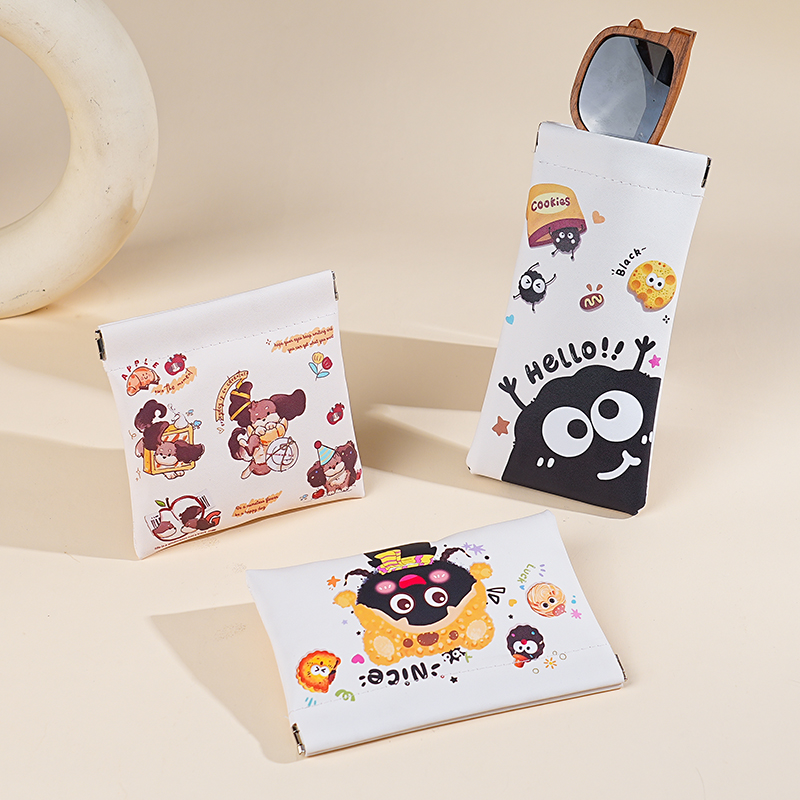 新款煤球弹片自动闭合随身袋口红化妆包便携式数码袋数据线收纳包