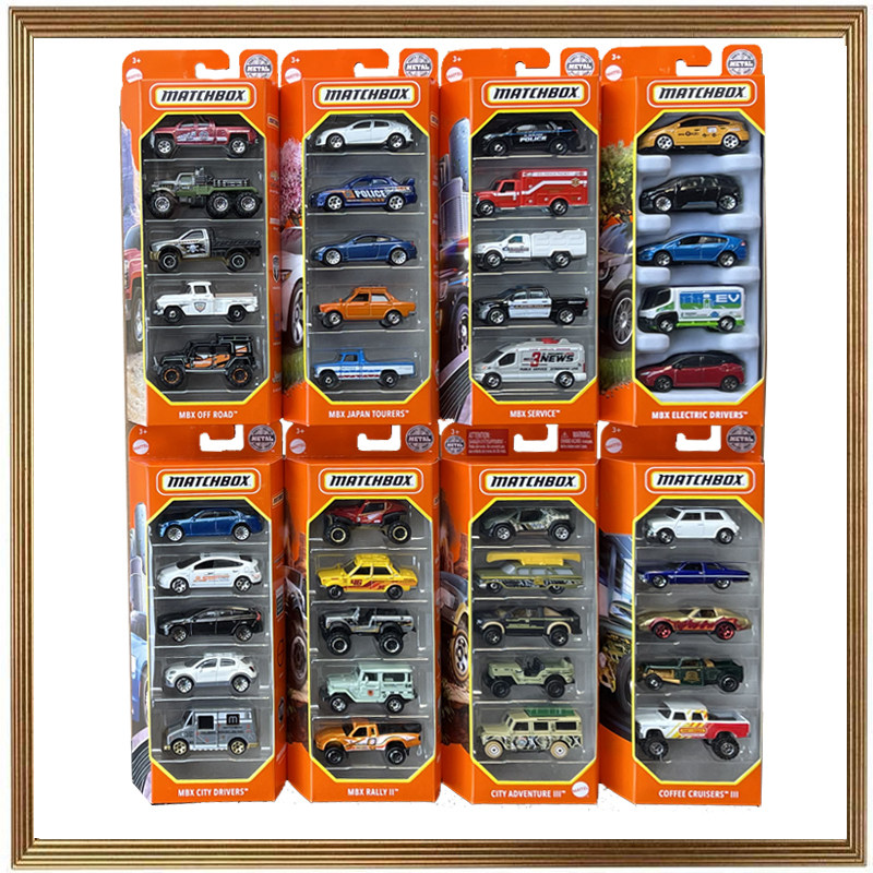 美泰火柴盒合金小车模型套装城市英雄5辆装警车c1817男孩赛车玩具