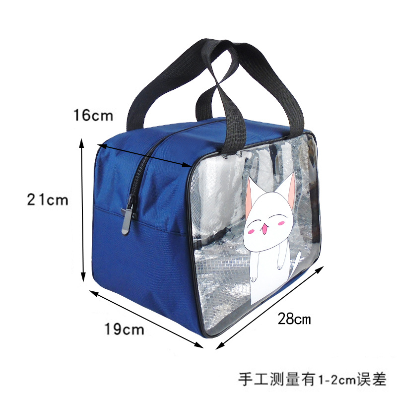 透明卡通饭盒包手提袋男女大容量便当包上班族洗漱洗澡收纳浴兜包