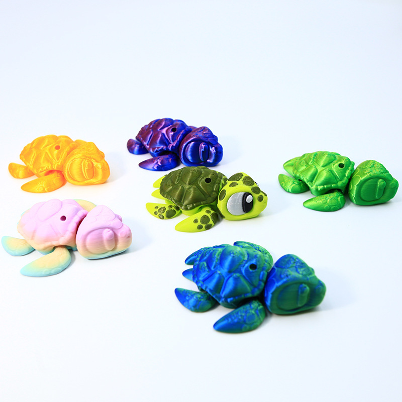 3d打印海龟摆件关节可动可爱动物小乌龟钥匙扣摆件儿童玩具模型