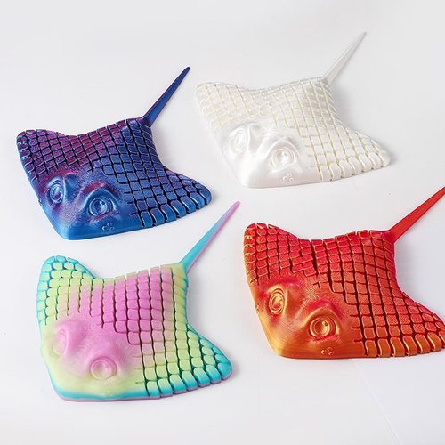 3D打印魔鬼鱼仿真模型鳐鱼桌面手办儿童可动玩具男孩女孩造景摆件