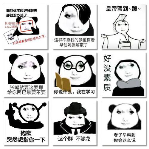 趣味搞笑龙图表情包贴纸手机DIY