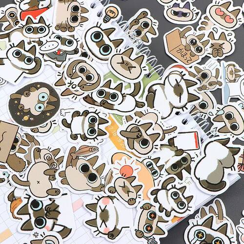 猫咪小豆泥贴纸手账手机电脑DIY