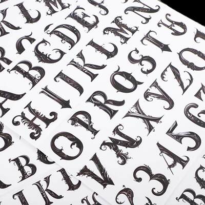 儿童英文字母贴纸数字水杯子笔记本电脑行头盔李箱手帐素材贴画