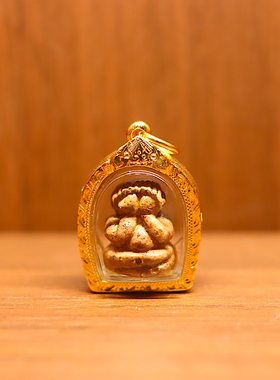 泰年福 十年泰牌正品 龙婆坤 2529娃娃头必达 镀金壳 萨玛空卡