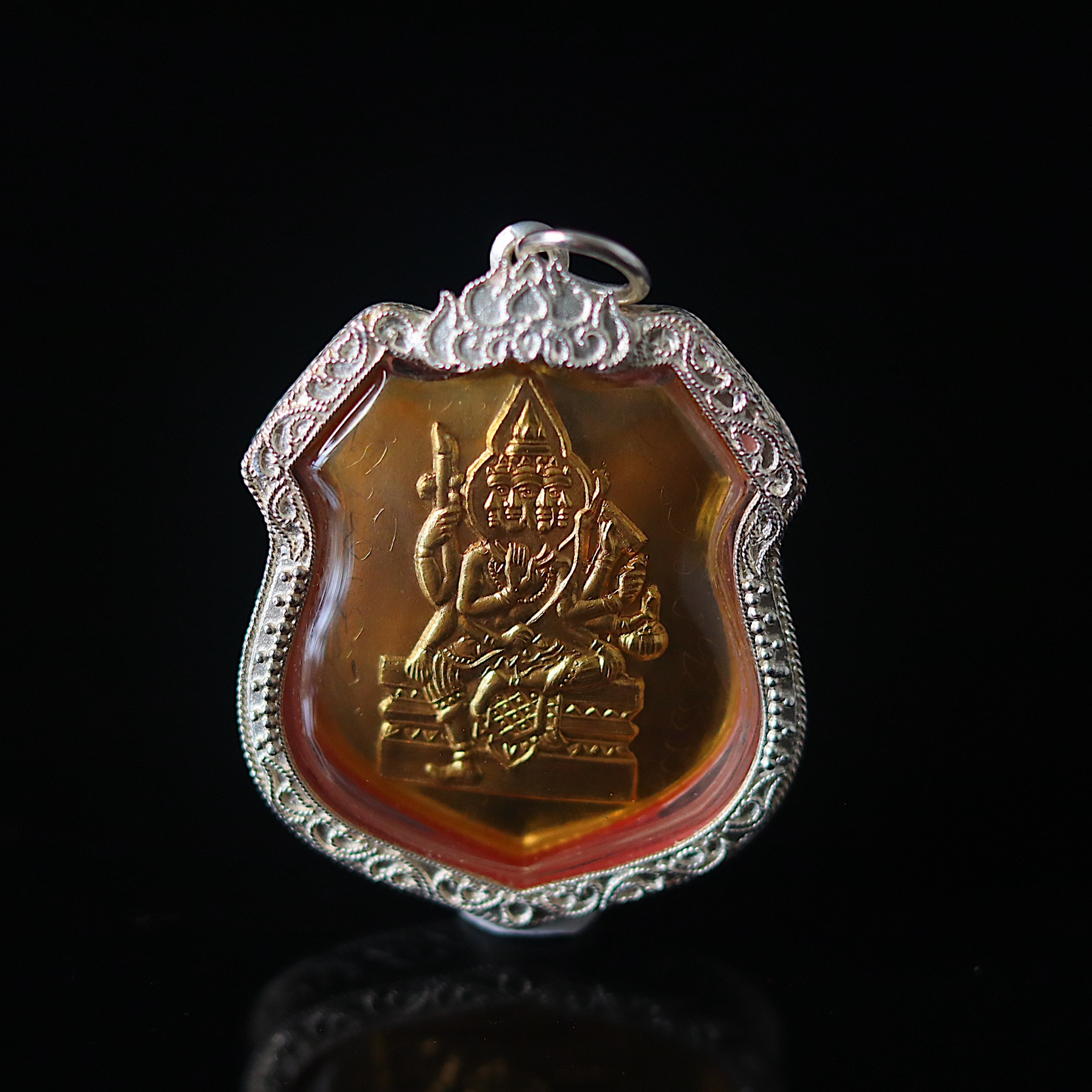 泰年福 泰牌正品 龙婆禅南 2562四面佛 亲自手刻版 老牌项链