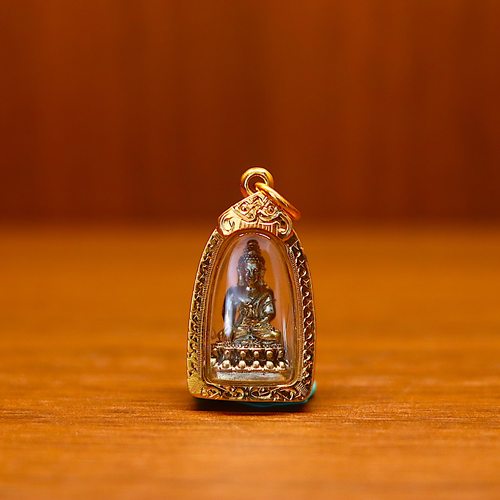 泰国佛牌正品 龙婆坤 2538迷你药师佛 纯银镀金壳 30年老牌