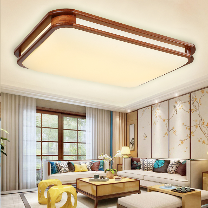 中式客厅灯长方形实木卧室灯